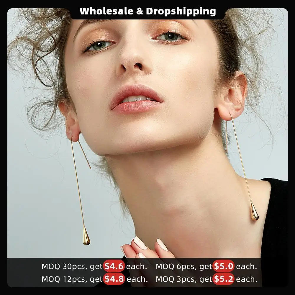 Enfashion Water Drop Shape Dangle Earrings Gold color Earings Drop Earrings For Women Long Earring Fashion Jewelry brinco
