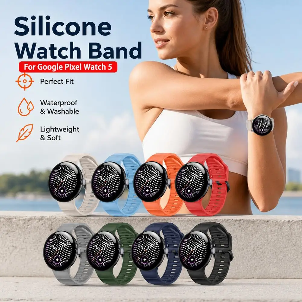 Silicone Sport Band For Google Pixel Watch 5 45mm Breathable Strap Sports Wristband Bracelet Accessories