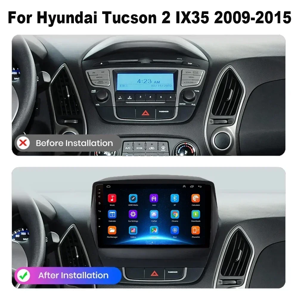 Car For Hyundai Tucson 2 LM IX35 2009-2015 Auto Radio Android 13 Multimedia Dash Cam Player Screen GPS DVD Navigation Head Unit