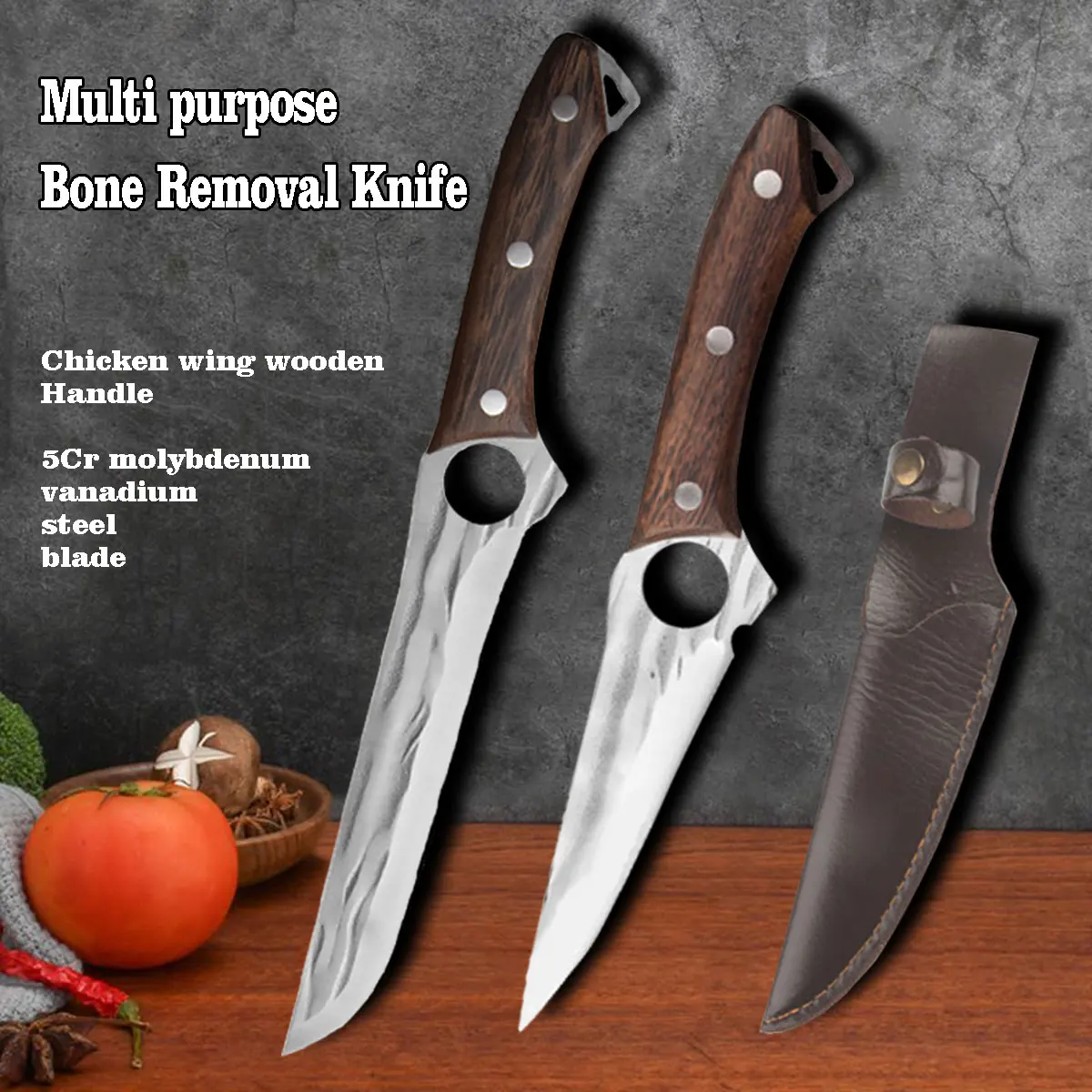 

Professional Butcher Knives for Boning, Skinning & Slicing - Forged High Manganese Durable Steel Blades for Beef, Pork, Lamb