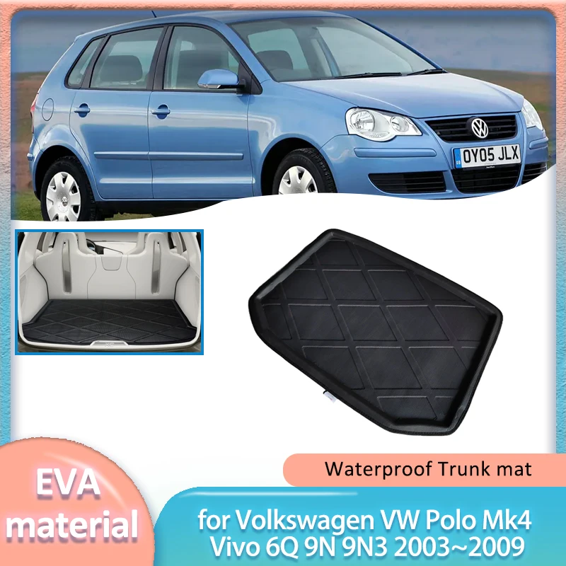 

Car Trunk Mat for Volkswagen VW Polo Mk4 Vivo 6Q 2003~2009 Boot Liner Cargo Floor Tray Carpet Waterproof Cover Part Accessories