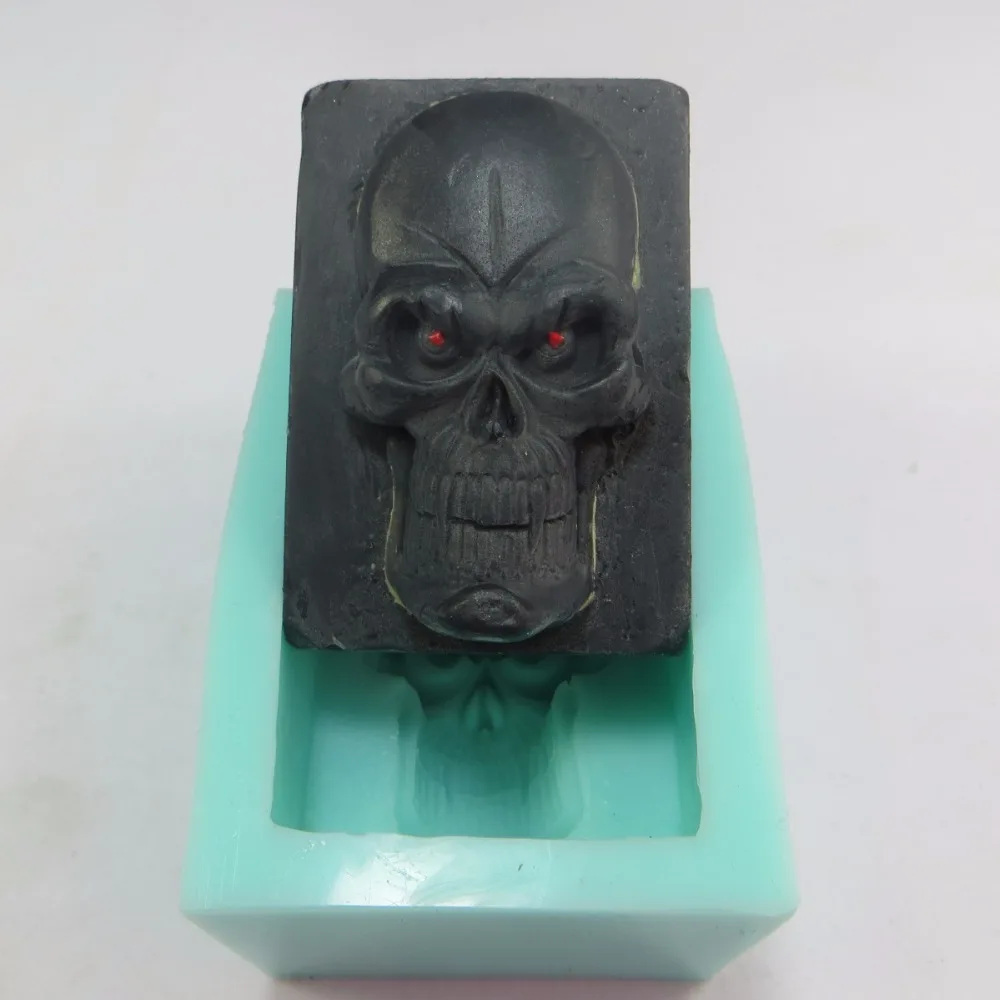 Skull Soap Molds Soaps Mould Handmade Soap Making Mould QT0010 Silica Gel For Halloween Decor Soap Monster Halloween Silicone