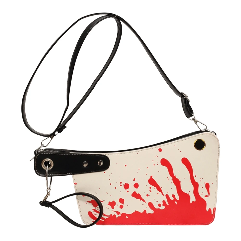 المرأة سكين حقيبة كتف بو الجلود الدموية حقيبة حقيبة قابل للتعديل حزام سكين على شكل حقيبة يد حقيبة حفلة الهالوين