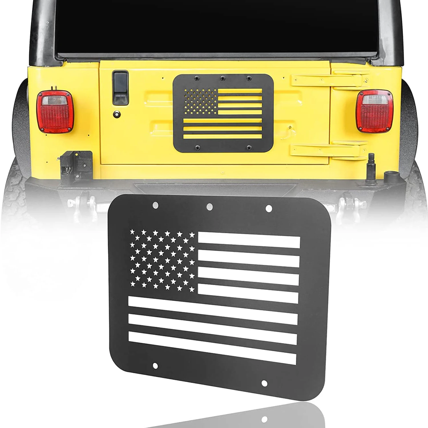 Spare Tire Delete Plate Tailgate Vent-Plate Cover for Jeep Wrangler TJ YJ 1987-2006