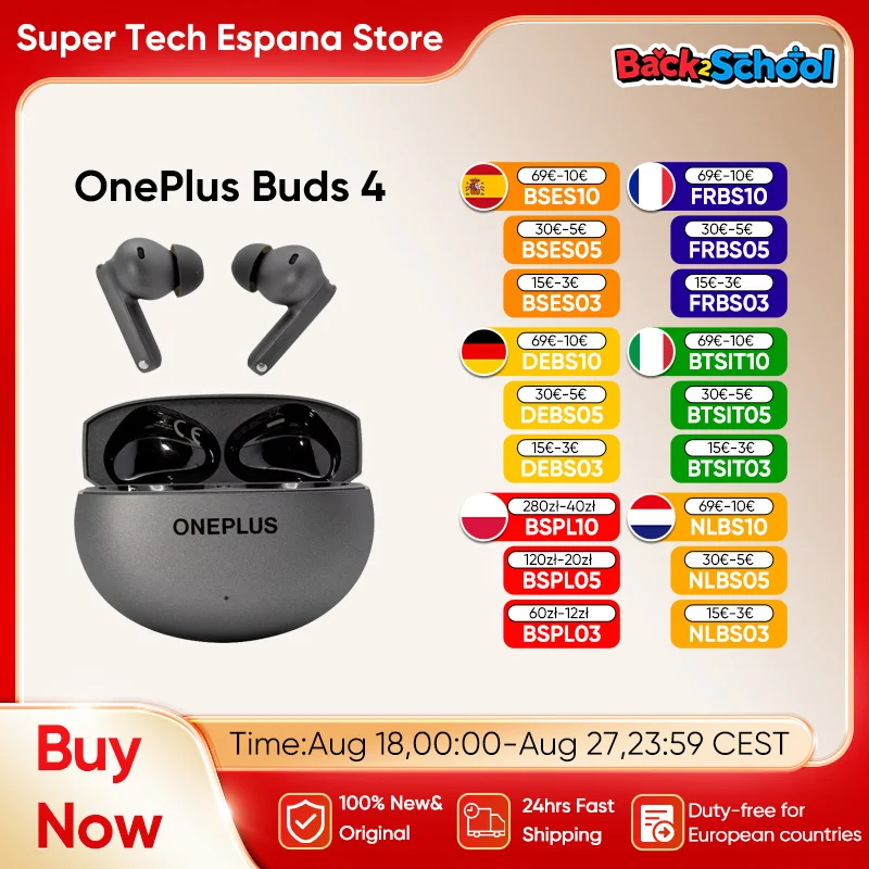 OnePlus Buds 4 Versione globale Auricolare Bluetooth wireless vero 55dB Chiamata AI a lungo raggio Riduzione attiva del rumore IP55 Impermeabile