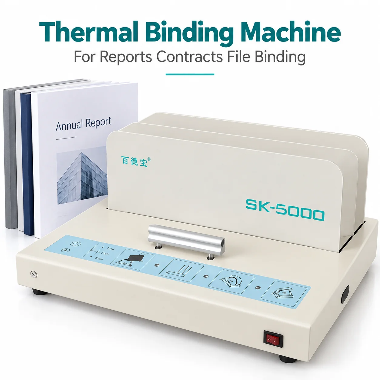 AOLIVIYA Thermal Binding Machine Hot Melt Binder A4 A3 Document Book Binder 220V Office Tender Contract Financial File Binding