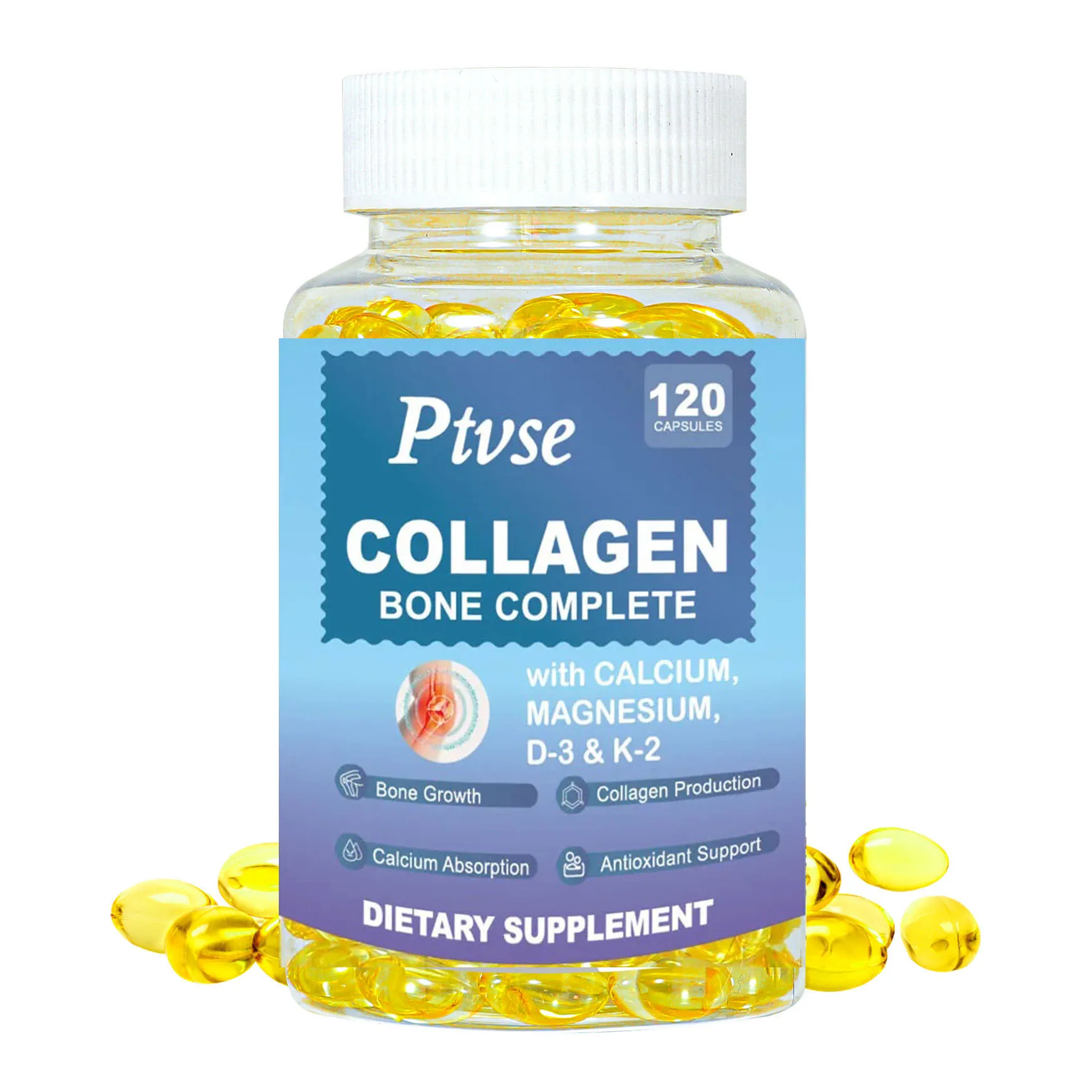 Collagen Bone Complete Capsule with Plant Calcium & Magnesium Support Bone Growth Collagen Production & Calcium Absorption