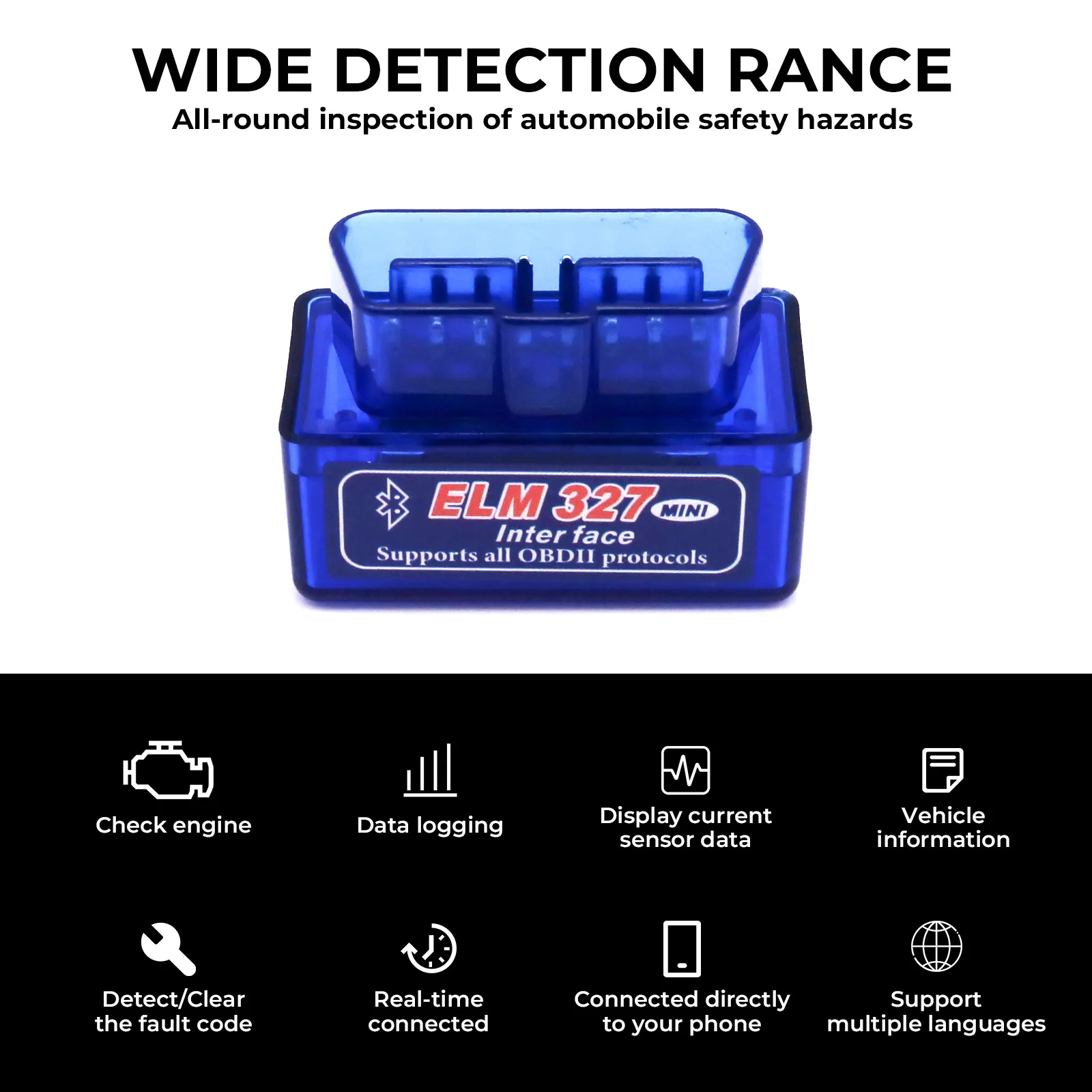 

OBD2 Scanner Car Diagnostic Check Engine Scan Tool Code Reader Car Fault Detector For Android/Windows ELM327 V2.1