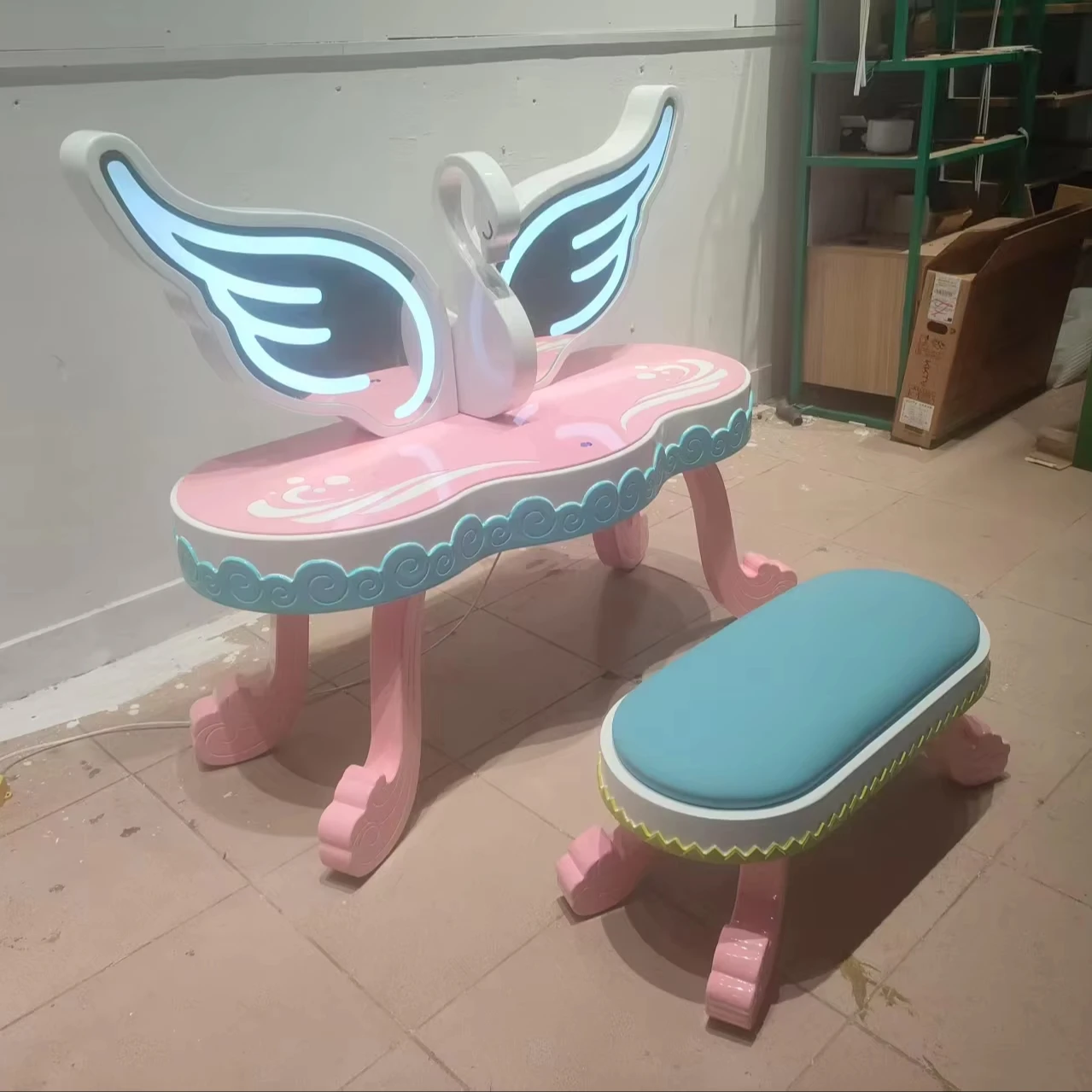 Children's Indoor Playground Princess House Dressing Table With Chair