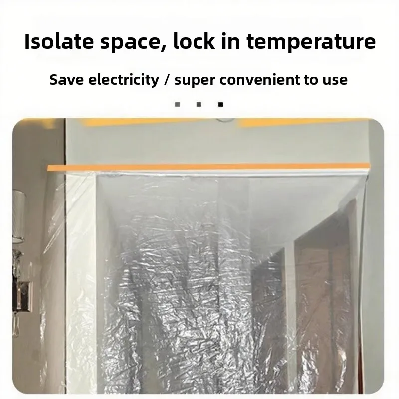 Indoor Thermal Insulation Door Curtain Self Adhesive Windproof Cold Escape Proofing Room Partition Air Conditioner Protection