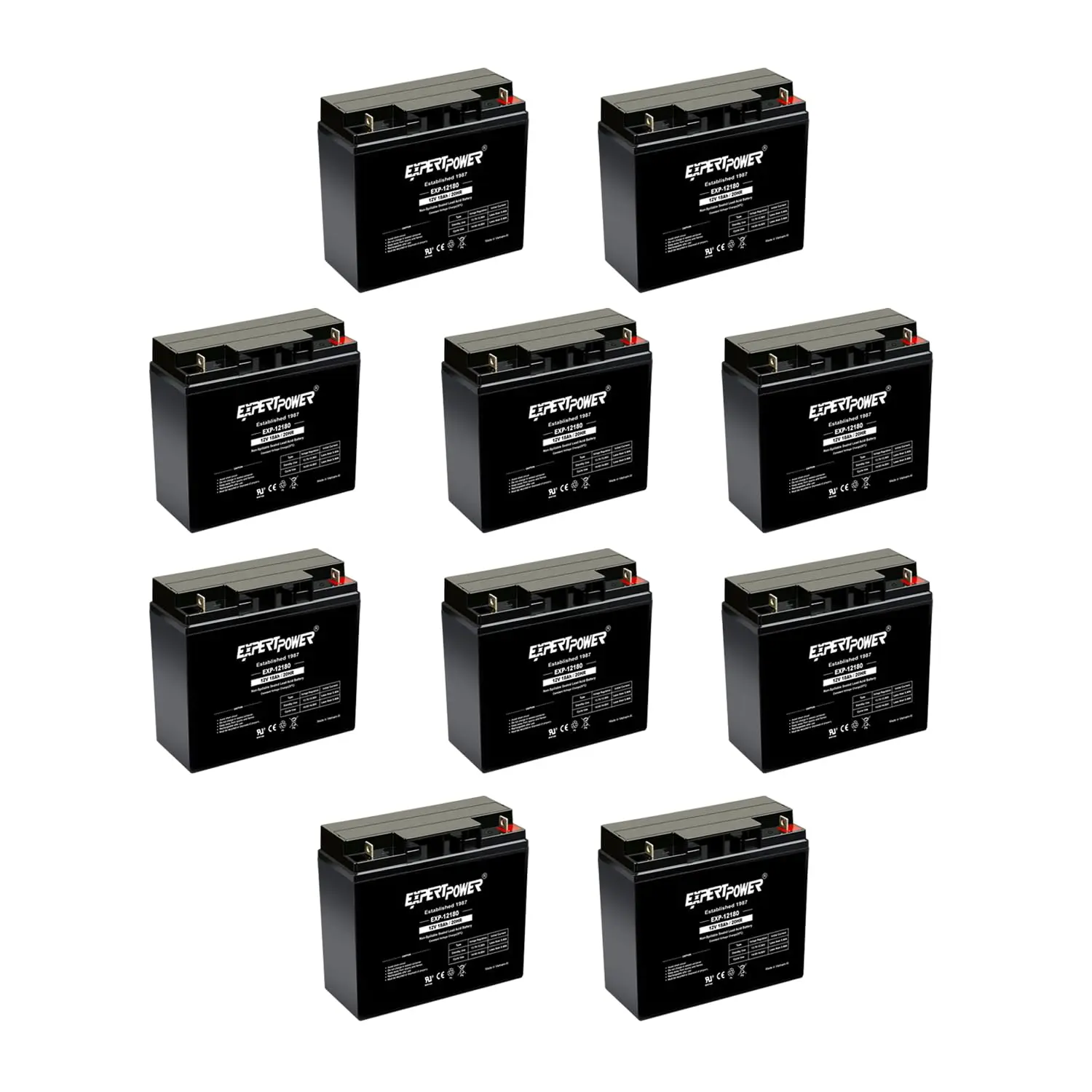 12V 18Ah AGM Sealed Lead Acid Battery Pack for Alarm Systems Generator Wheelchair Solar Power UPS, Customized