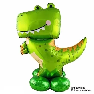 New Base Stand Tyrannosaurus Rex Jungle Lion Rabbit Rainbow Cloud Dinosaur Birthday 3D Base Aluminum Film Balloon