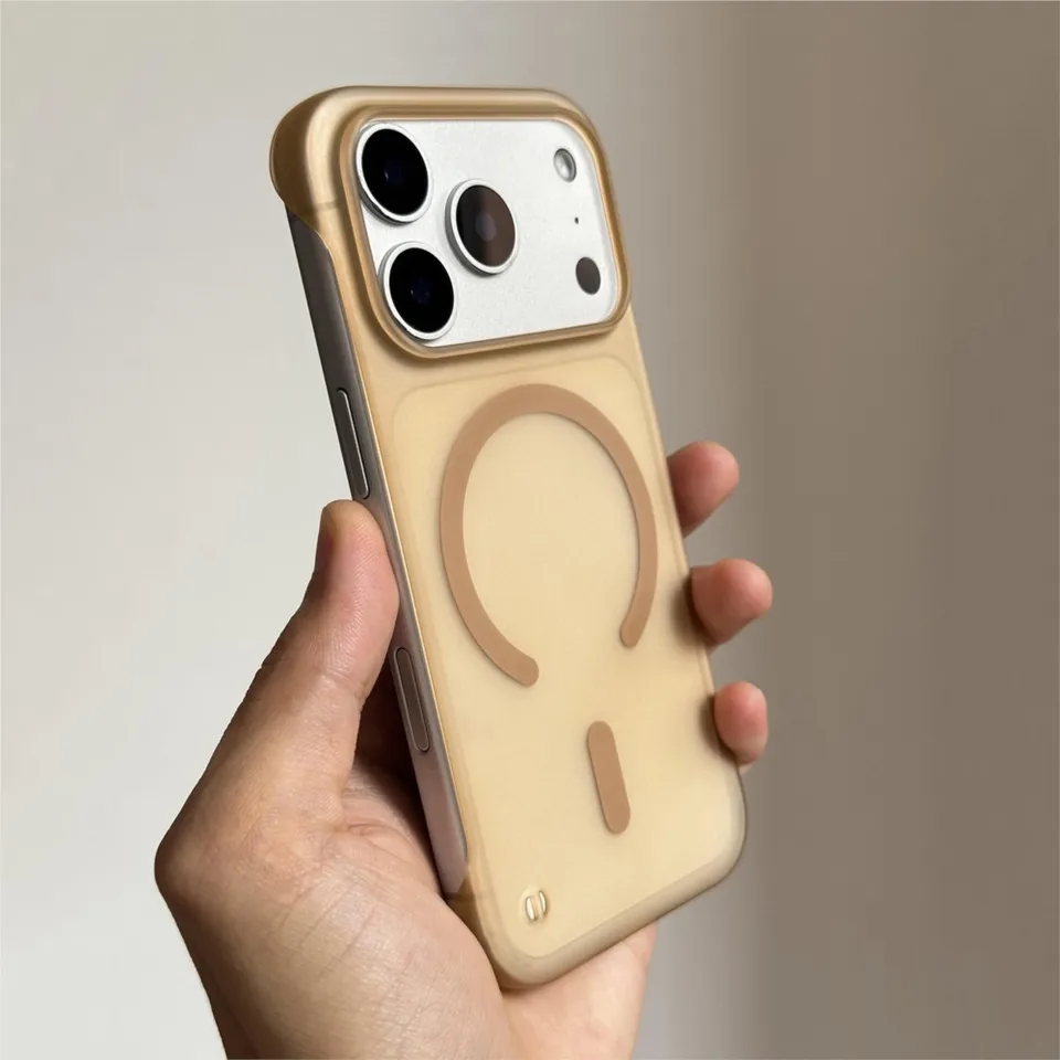 Funda Magnética Ultrafina Mate sin Marco para iPhone 17 Air 16 15 14 Plus 13 12 11 Pro Max Para Magsafe Carga Inalámbrica Transparente 6