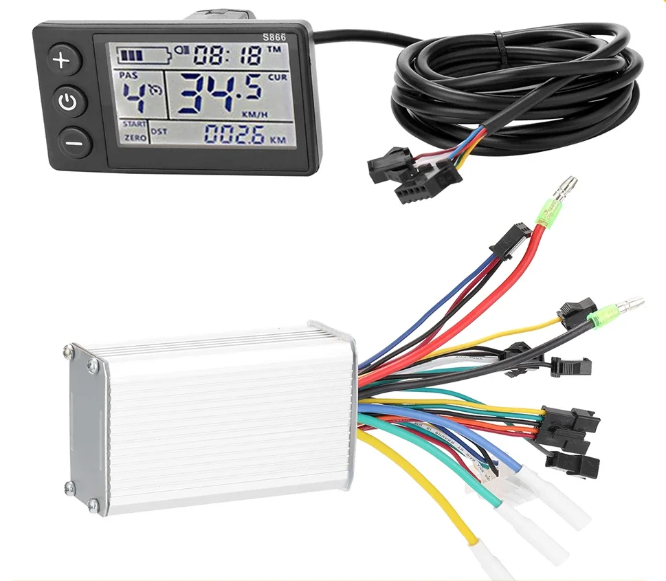 A Bike Controller 24V-48V/36V-60V 350W Brushless E-bike Controller with LCD Display Bicycle Motor Scooter Controller For S866