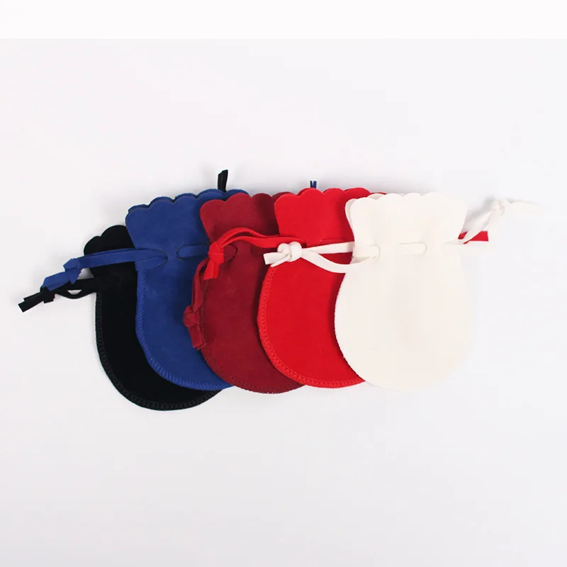 50pcs/lot 7x9cm Lovely Cute Small Drawstring Velvet Bags Gourd Pouch Charms Necklace Earrings Ring Jewelry Packaging Bag