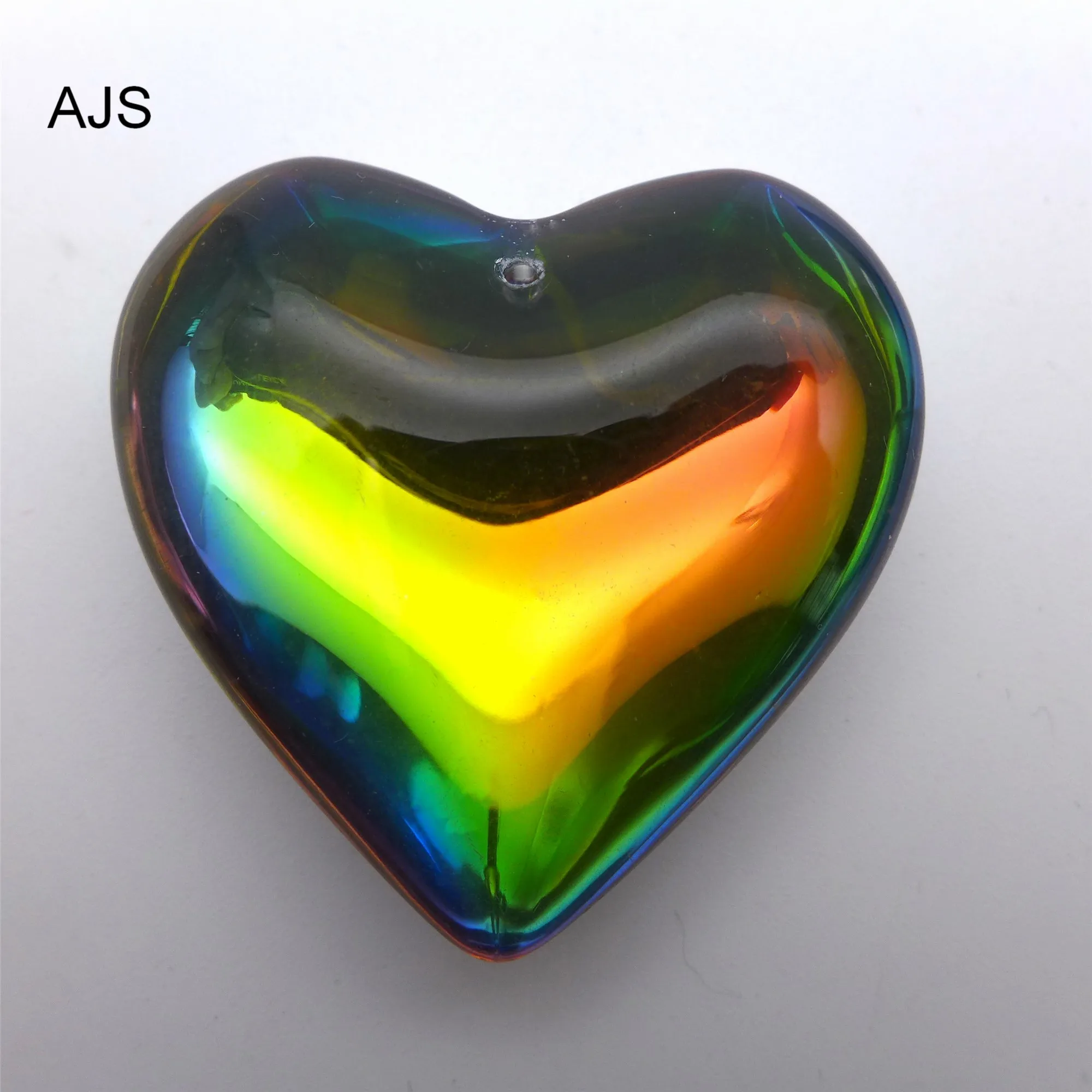 6pieces 43MM Crystal Smooth Heart Love Pendants Earrings Lamp Glass Hanging Beads AB Rainbow Chandelier DIY Free Shipping