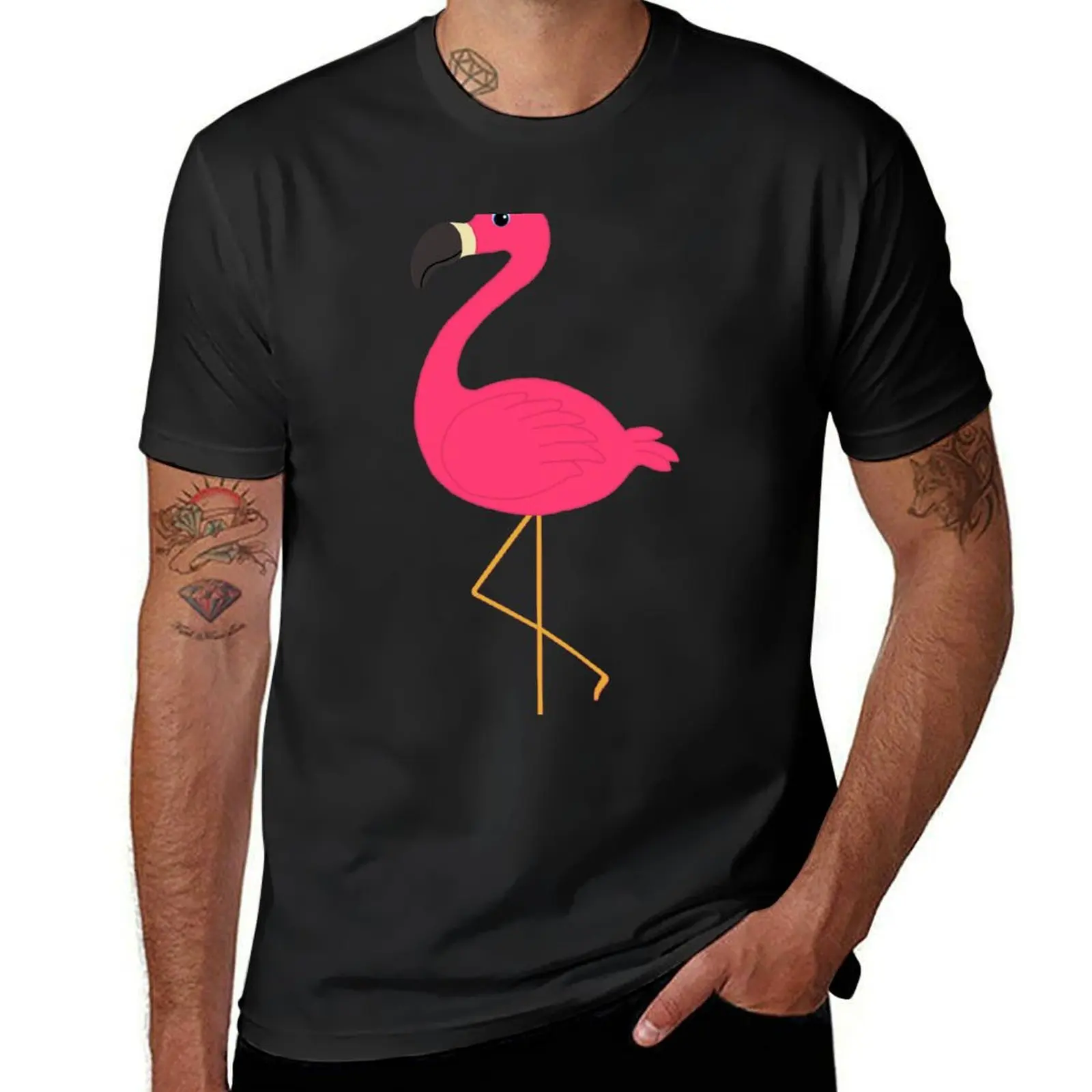 Cute Pink Flamingo T-Shirt vintage customs quick drying sweat shirts, men