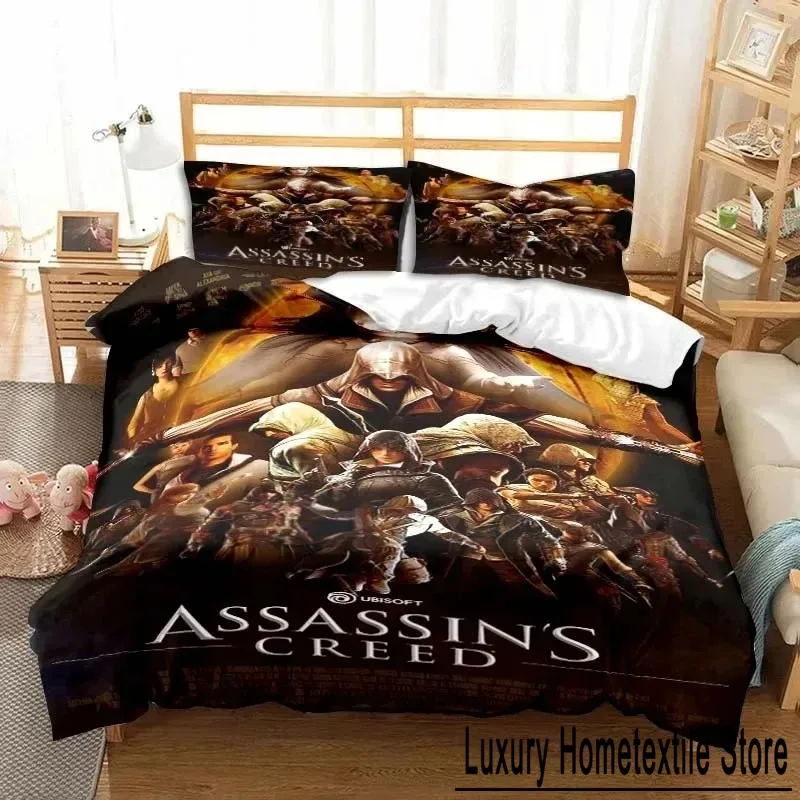 Game A-Assassin S Creed Art Bedding Set Gamer Duvet Cover Set Adult boys Bedroom Single Double King Size Comforter Boys Gift