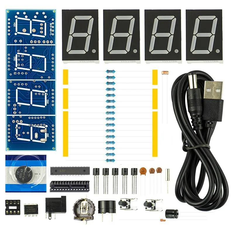 الكلام الرقمية ساعة إلكترونية لتقوم بها بنفسك طقم لحام تاريخ الوقت عرض درجة الحرارة إنذار STC رقاقة واحدة إنتاج الحواسيب الصغيرة
