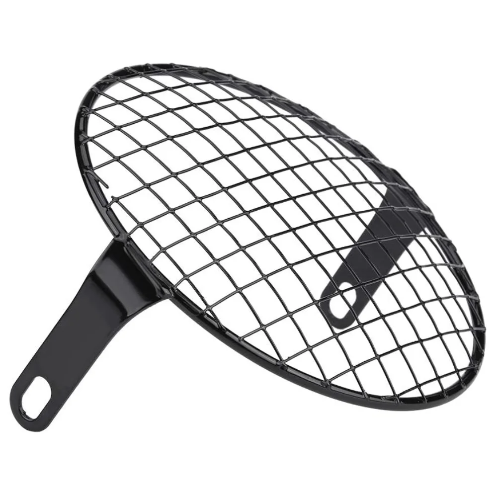 

6.5in Motorcycle Headlight Grill Cover for Cruiser Chopper Cafe Racer Retro Style Durable Iron Material Easy Installation