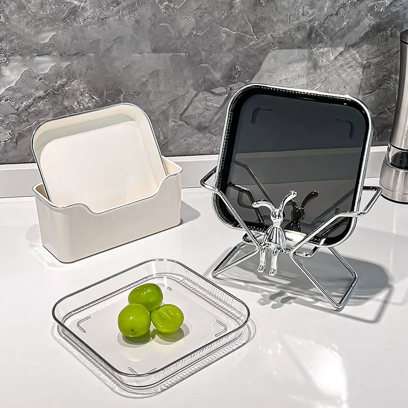 

Square Plastic Plates Set Of 6pcs Fruit Salad Tableware Simplicity Household 접시 Tableware Pratos De Jantar Conjunto Assiettes