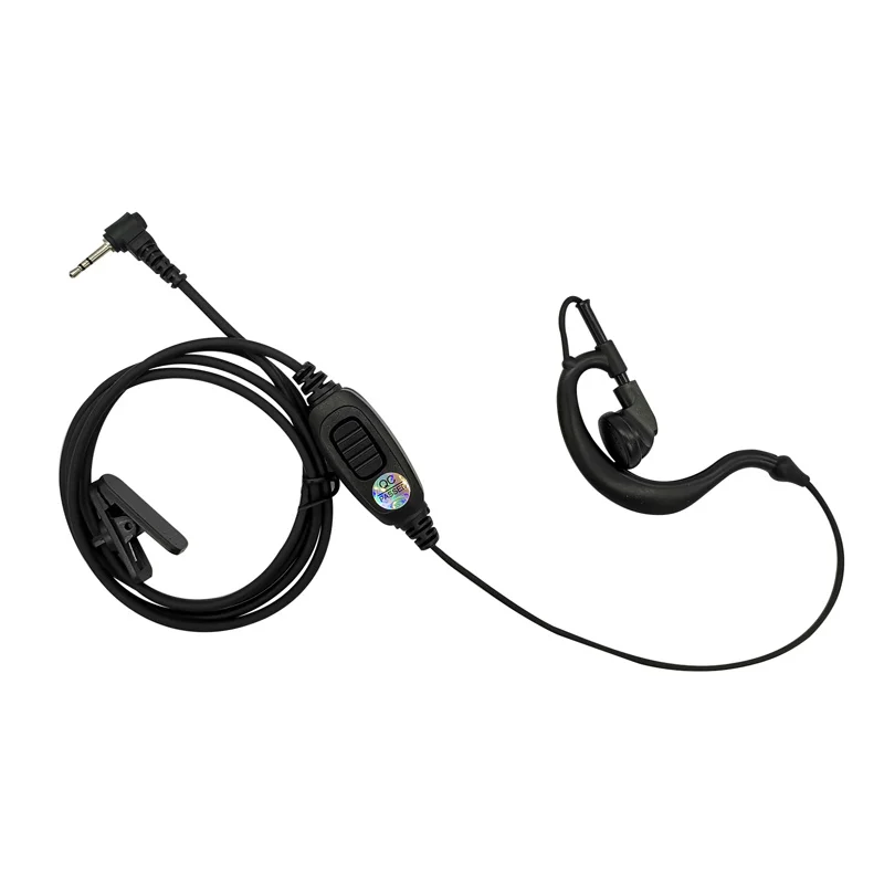 G Shape Walkie Talkie Earpiece, Headset with Mic, PTT Radio Earphone for Motorola, Cobra, MH230, MH230TPR, MR35, 1 Pin, 2.5mm