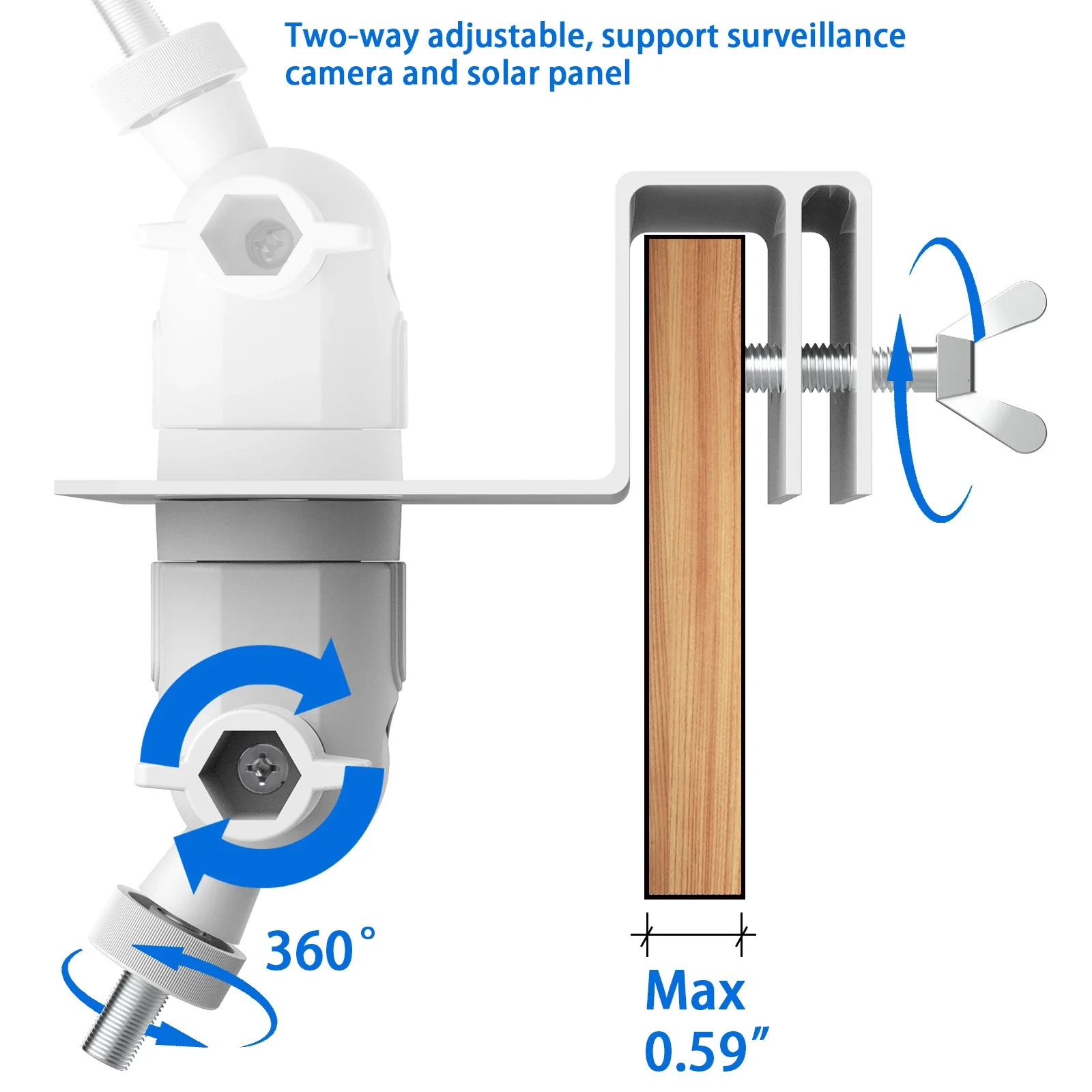 Supporto per grondaia resistente alle intemperie per Eufycam 2/2 Pro/2C/2C Pro/E/SoloCam E20 E40/L40/L20/S40/S220/3(S330)/3C(S300) (bianco)