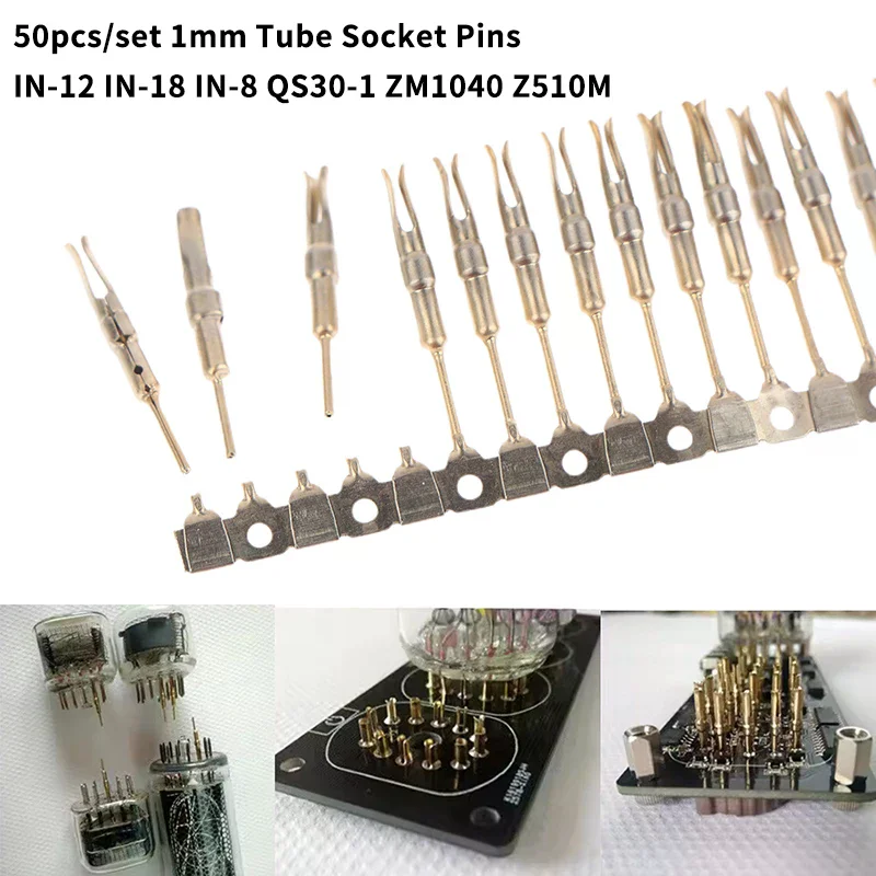 50Pcs/pack High Quality! Nixie/VFD Tube Socket Pins 1mm Gold Plated IN-12 IN-18 For QS30-1 QS27-1 YS27-3 ZM1040 Z510M