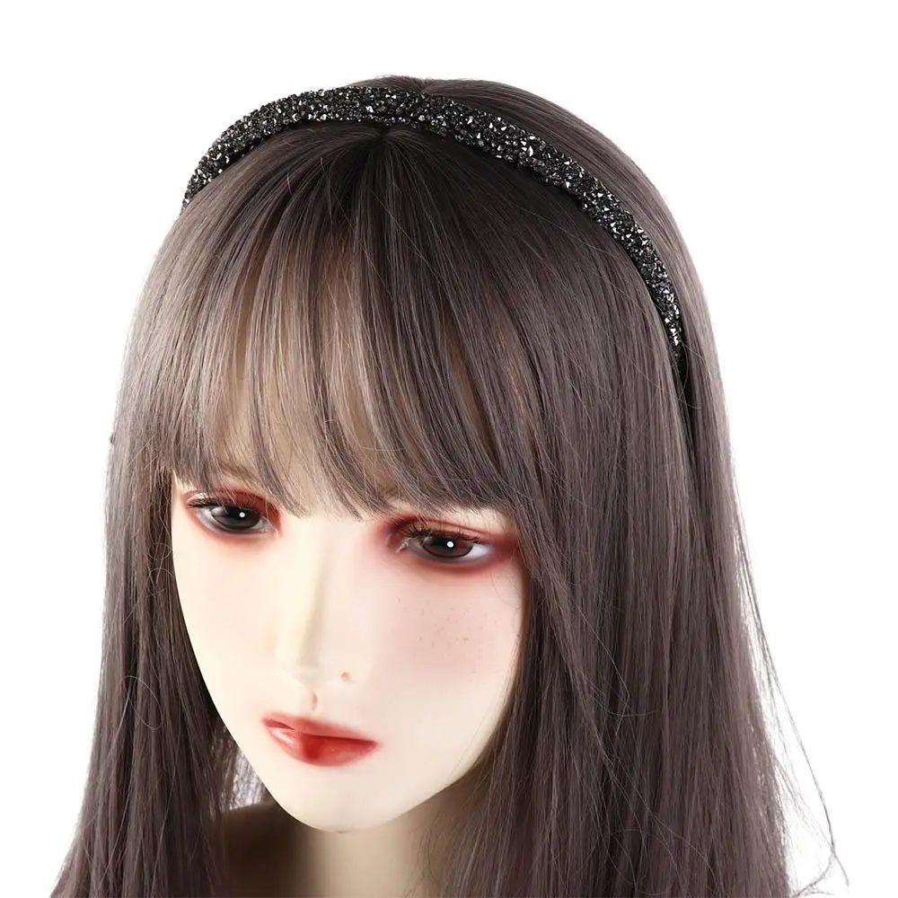 Retro Plastic Rhinestone Headband Make Up Face Wash Hairband with Toothed Korean Style Diamond Hair Hoop Female