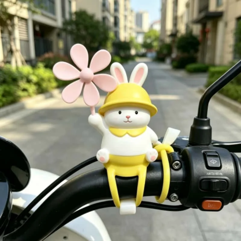 Cute Animal Windmills Electric Bike Ornaments - Unique Bicycle Decorations Riding Accessories