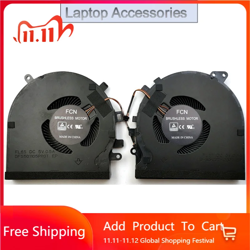 

F New For Razer RZ09-027 RZ09-0270 RZ09-0300 Spirit Blade 15 RZ09-02705E7 RZ09-02705E75 Laptop CPU & GPU Cooling Fan One Pair