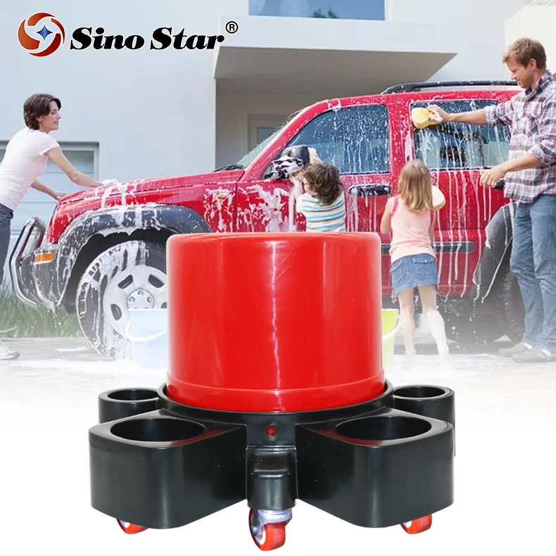 BJJN1 High Quality ABS Material Multifunctional Mobile Red and Beautiful Bucket for Car Wash Shop