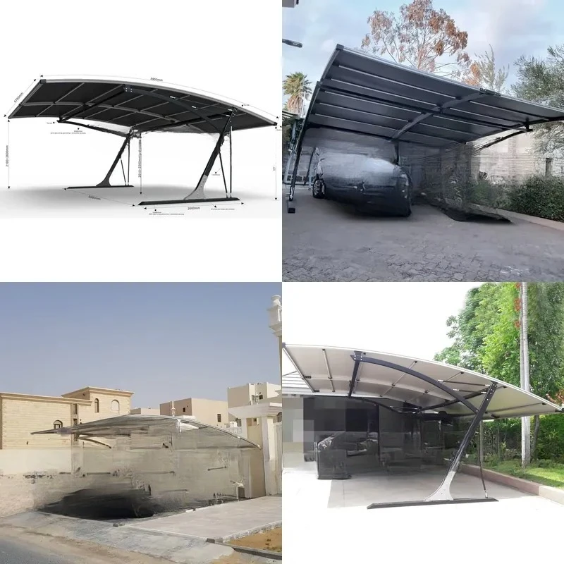 Upgraded Stylish Aluminum Waterproof Double Carport for Two Cars