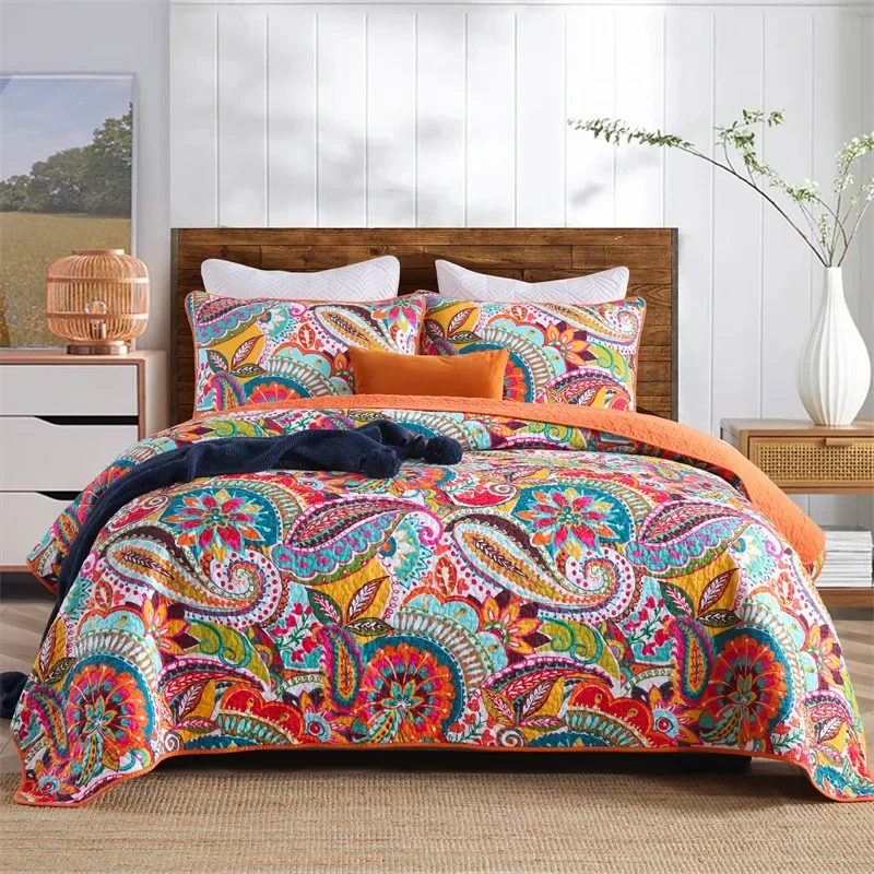 3pc cotton Bedspread on the bed Euro bed cover double bedspreads and coverlets Stitch blankets for bed Quilt pad Mattress topper