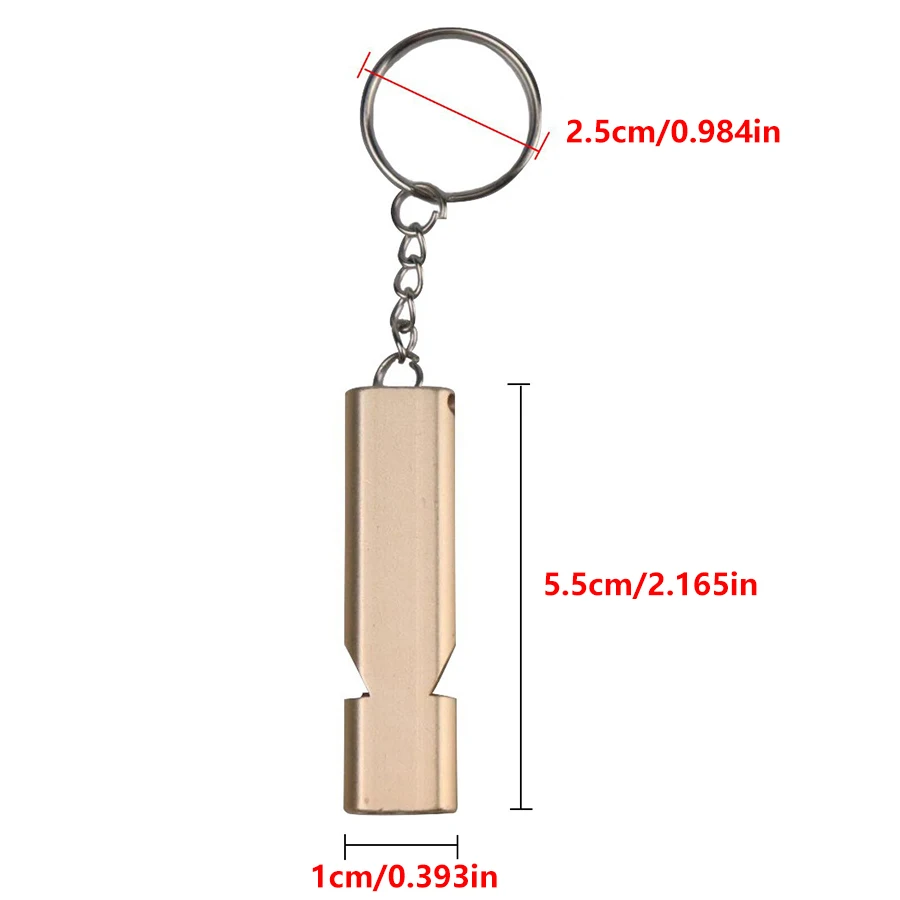 Dual-tube Survival Whistle Portable Aluminum Safety Whistle for Outdoor Hiking Camping Survival Emergency Keychain Multi Tool