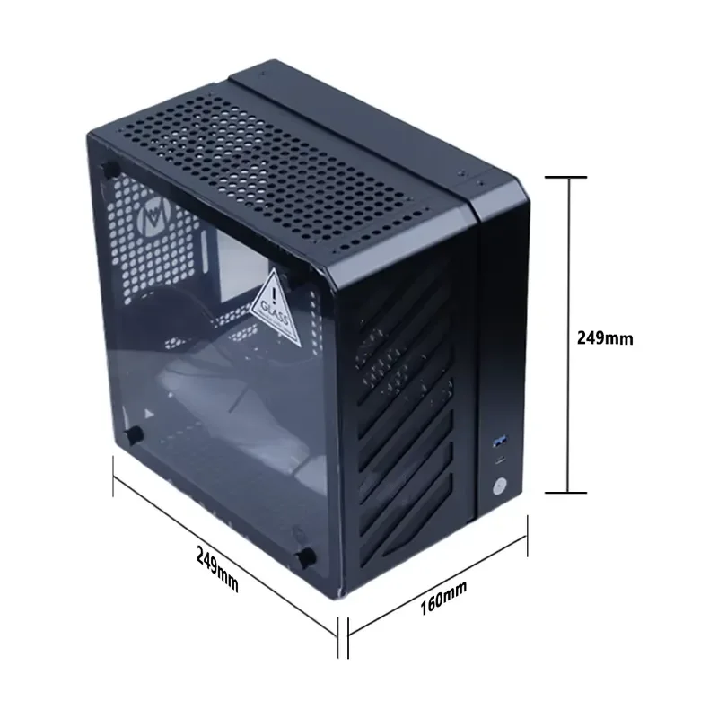C24 Sugar Cube Air&TypeC Version Portable Mini Desktop Chassis Little Horizon ITX Computer Case With Tempered Glass PC view 6