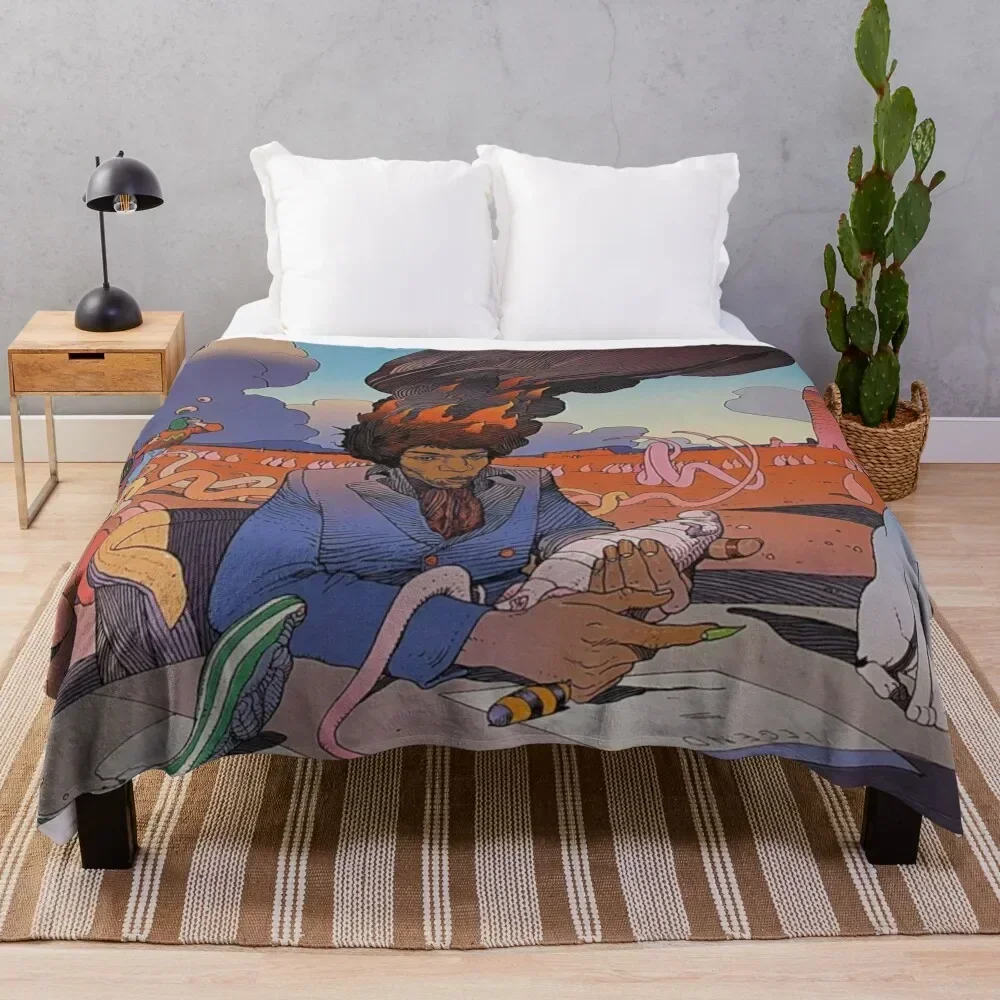 

Art by Jean Giraud Throw Blanket Cozy Throw Blanket for Bed Sofa Chair