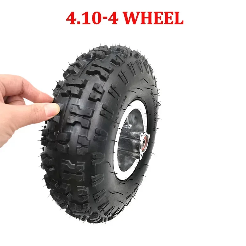 4.10/3.50-4 Tyre Inner Tube 410/350-4 4.10-4 Tires with 4 Inch Hub Fits 47cc 49cc Mini Quad Dirt Bike Scooter ATV Buggy Wheels