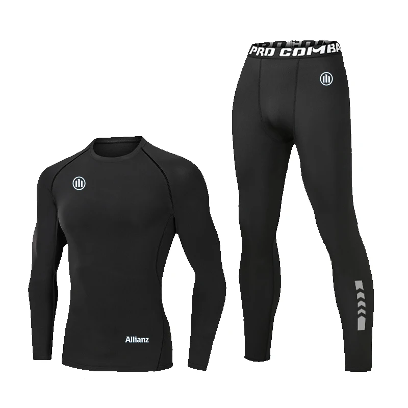 Allianz Logo Men's Fitness Sports Suit, Quick-Drying, Breathable and Highly Elastic