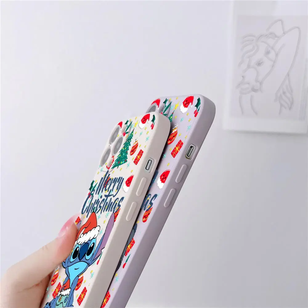 Чехол для телефона для iPhone 17, 16, 15, 14, 13, 12, 11 Pro Max, милые рождественские чехлы Lilo Stitchs для iPhone 17 Air 16 Plus 16E XS, задняя крышка