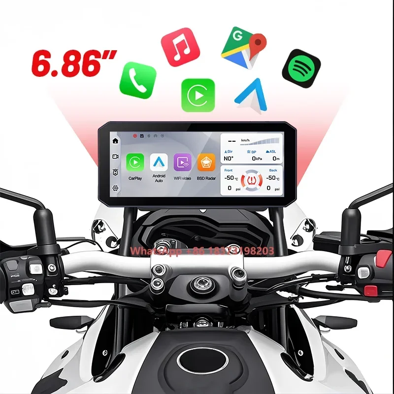 

Motorcycle Navigation Displayround Screen 4G Android 13 Removeavle Sinski Navigator Aoocci Waterproof