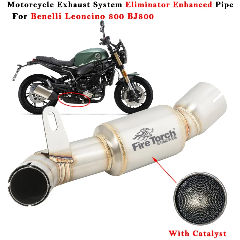 

For Benelli Leoncino 800 BJ800 Motorcycle Exhaust Escape Modified Muffler Middle Link Pipe With Catalyst