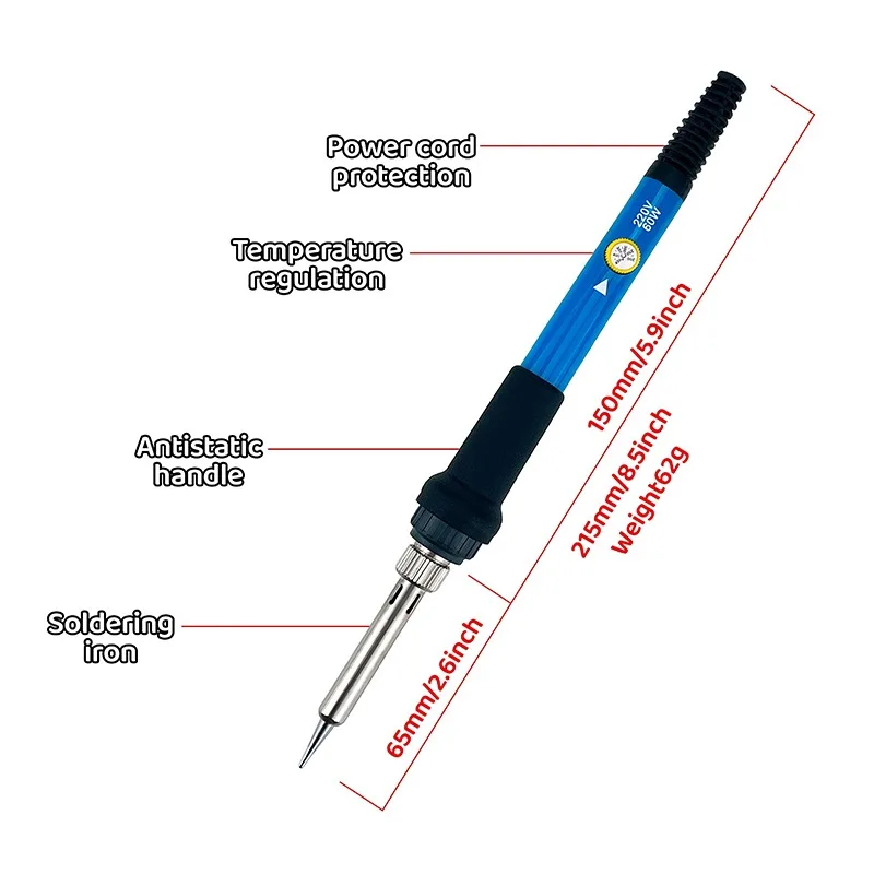 220V 60W temperatura regolabile saldatura saldatura stazione di rilavorazione punte della penna di calore saldatore elettrico per la riparazione