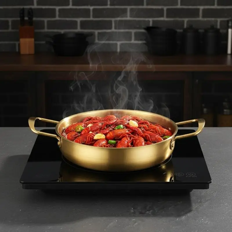 New Food Grade Stainless Steel Pot With Dual Handles For Home Commercial Use Hot Pot Seafood Ramen Dry Pot