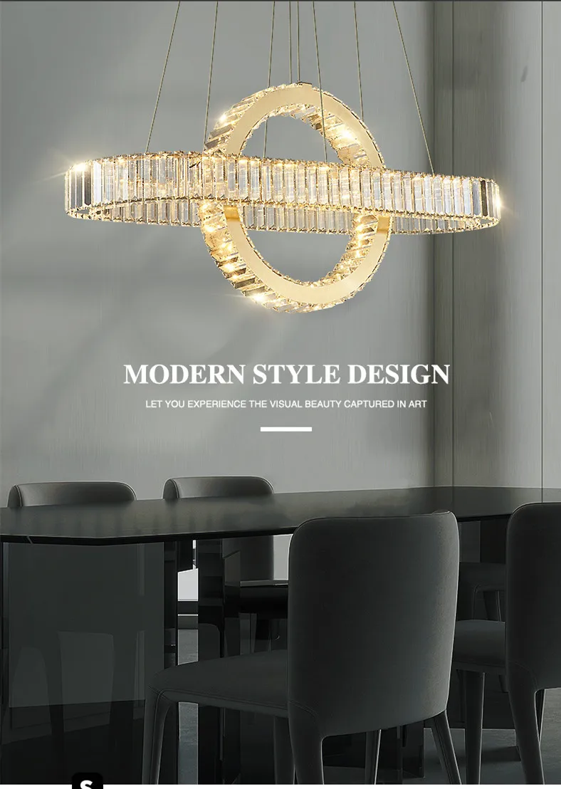 Oval Chrome Gold Steel LED Dimmable Pendant Lights