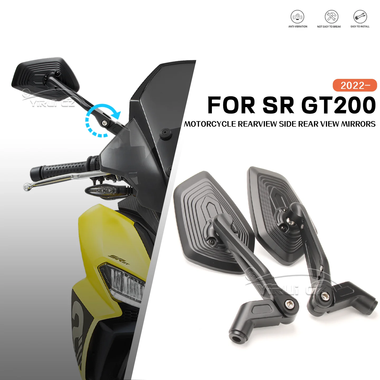 

Зеркало заднего вида для мотоцикла APRILIA sr gt200 sr gt200 sr gt200 sr gt 200 2022-алюминиевые регулируемые боковые зеркала заднего вида