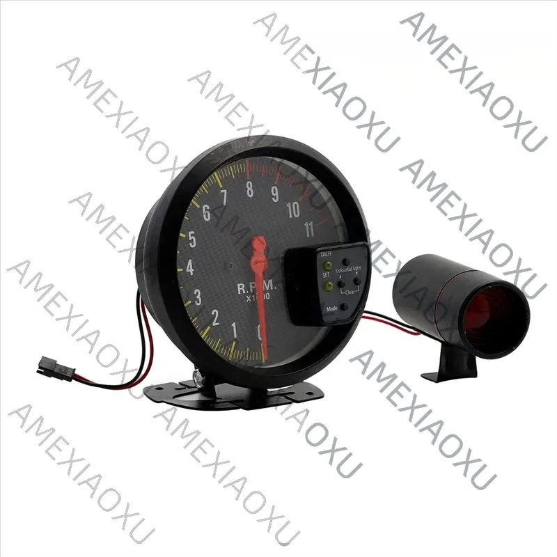 

AMEXIAOXU 5 Inch Car RPM 11000K Tachometer Gauge 7 Colors 12V Automotive Modified Electronic Instrument Universal