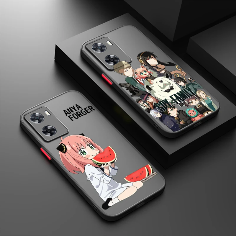 S-Spy G-Game Anya F-Forger Cartoon Frosted Translucent For OPPO X5 X3 A54S A5 A94 A16 A53S A57 A74 A72 A96 A98 A78 5G Soft