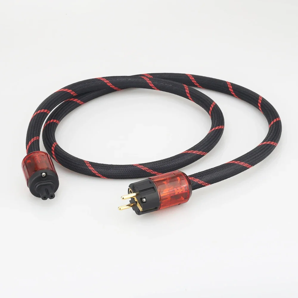 P101 + DW12 คุณภาพสูง OFC ทองแดง Audiophile สายไฟ 17 มม.รูปที่ 8 IEC-C7 สายไฟ AC สายเคเบิล HIFI Power CABLE