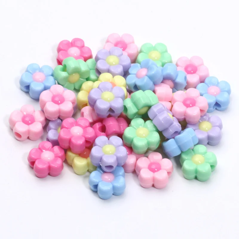 20pcs 13mm Multicolor Acrylic Flower Spacer Beads For Jewelry Making Bracelet Necklace Earrings Charm Diy Craft Accessories